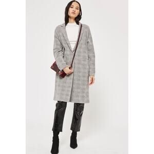 Topshop Checked‎ Jersey Chuck On Coat Size 8